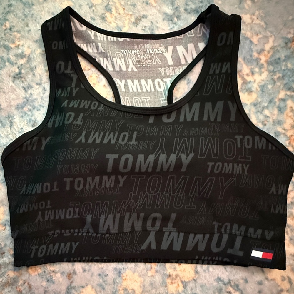 Tommy Hilfiger Sport Logo Print Racerback Bra M - Picture 2 of 6